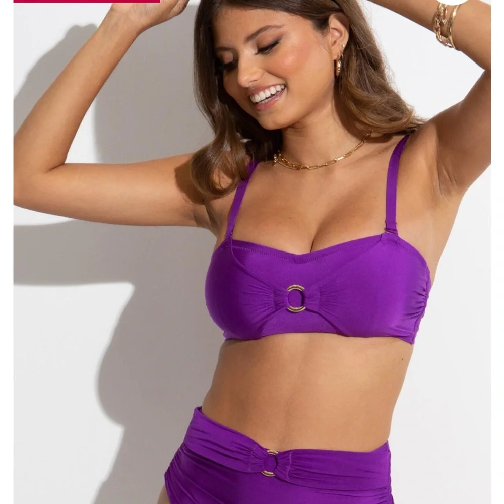 Pour moi Samoa purple bikini top 38F/100F - Picture 3 of 9